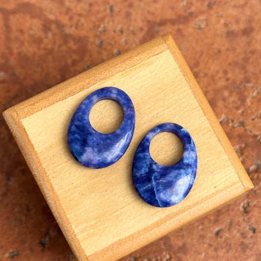 Estate Blue Lapis Lazuli Oval Earring Charms