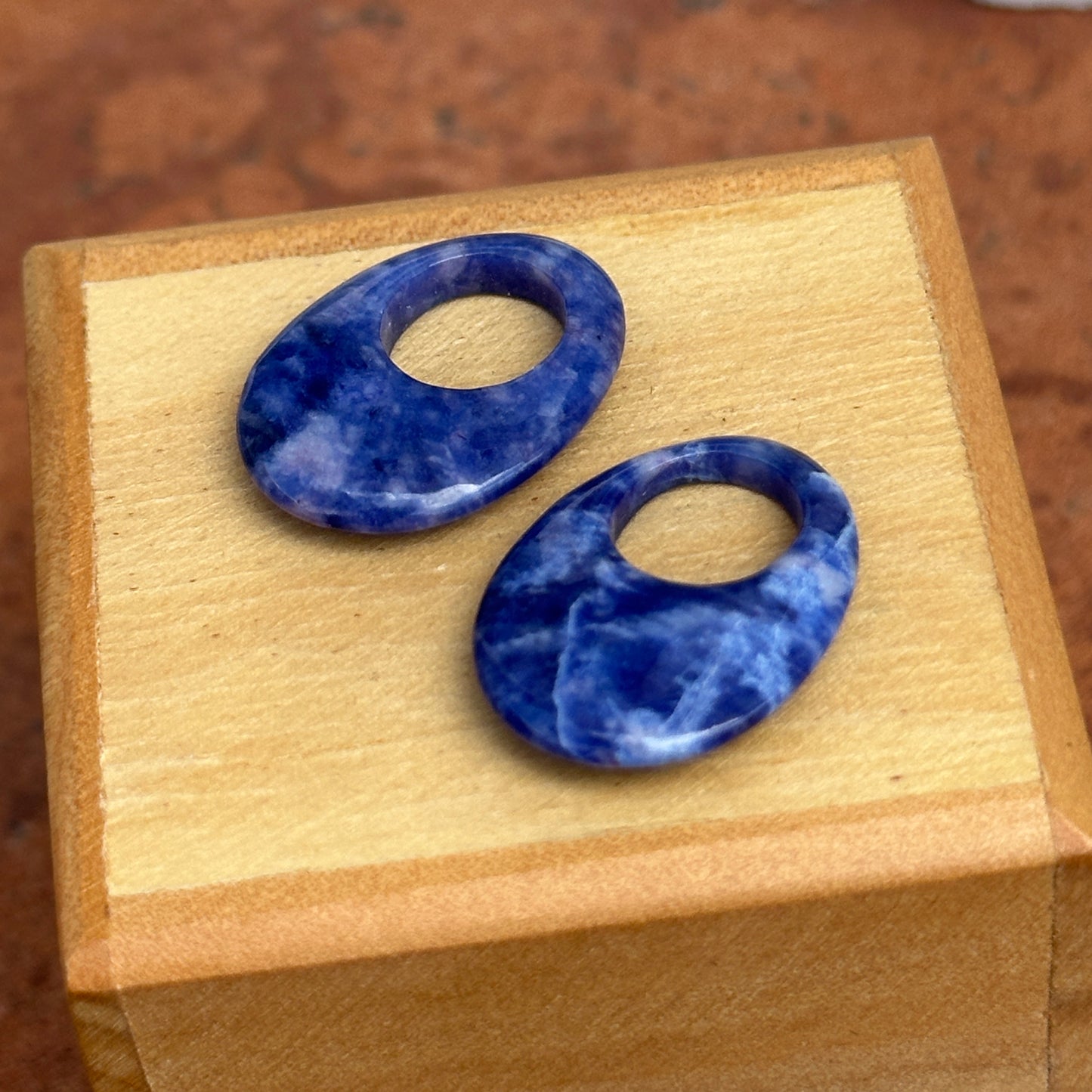 Estate Blue Lapis Lazuli Oval Earring Charms