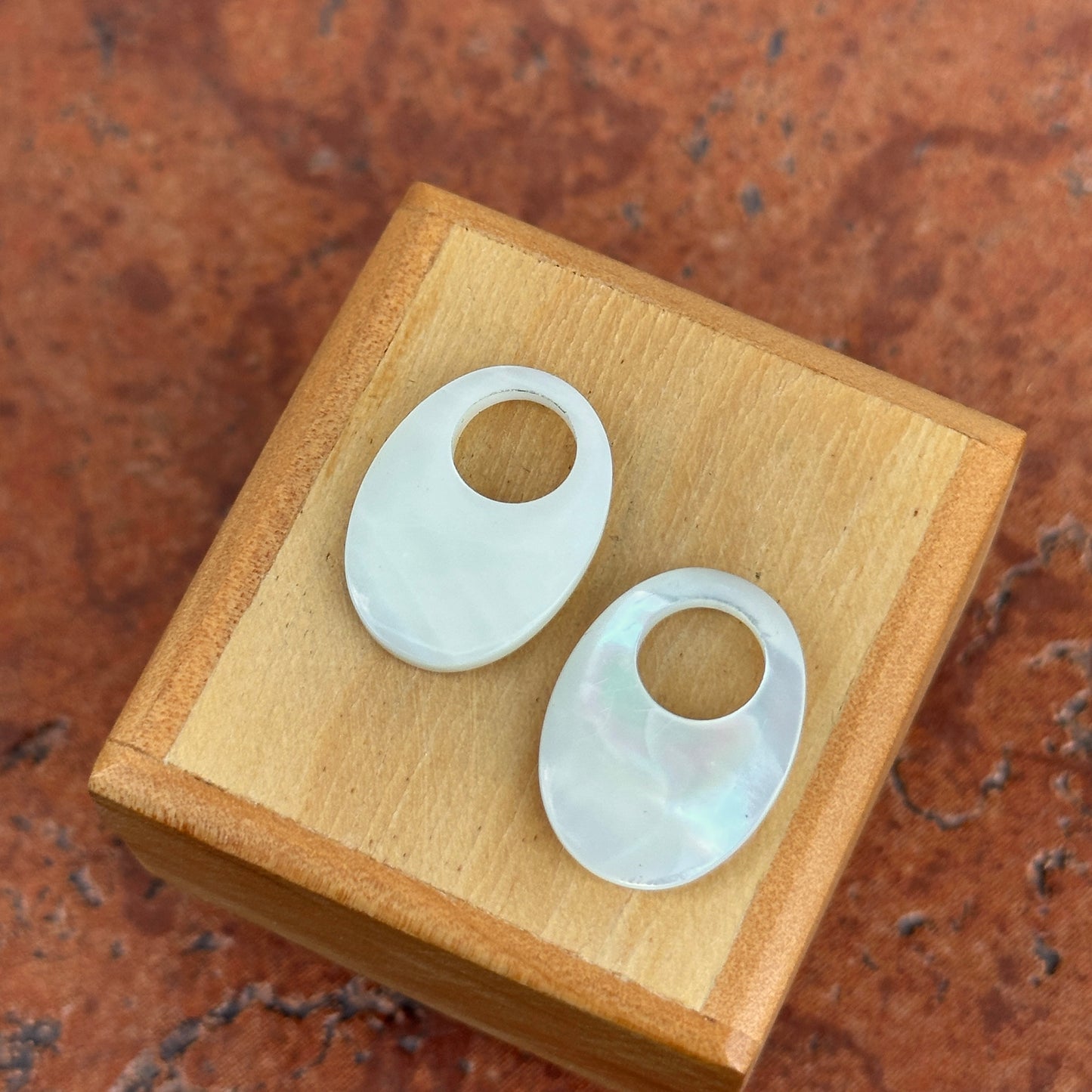 Estate Mother of Pearl Oval Earring Charms