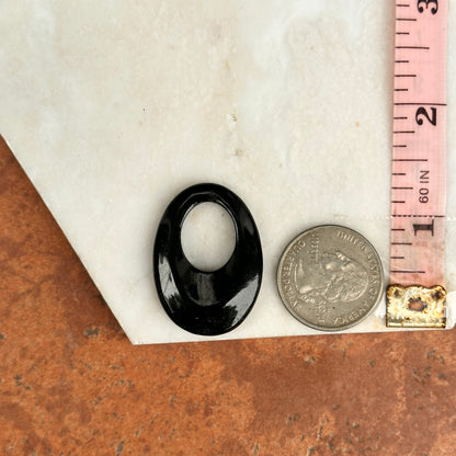 Estate Black Onyx Oval Defective Door Knocker Earring Charms