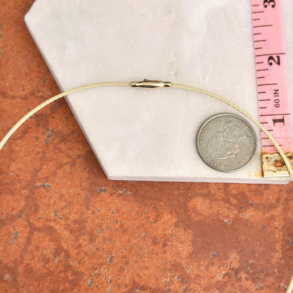 14KT Yellow Gold 1.5mm Cable Wire Round Collar Necklace - LSJ
