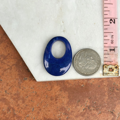 Estate Royal Blue Howlite Oval Door Knocker Earring Charms