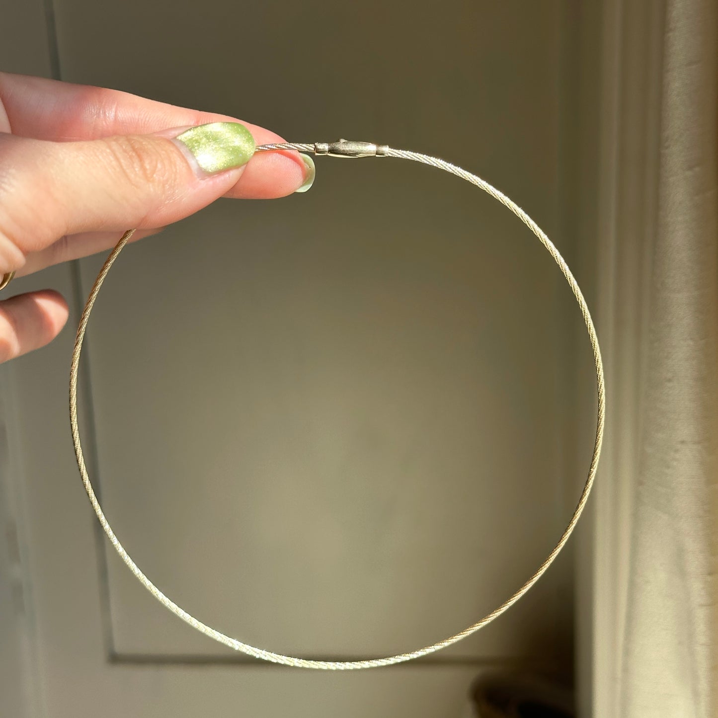14KT Yellow Gold 1.5mm Cable Wire Round Collar Necklace - LSJ