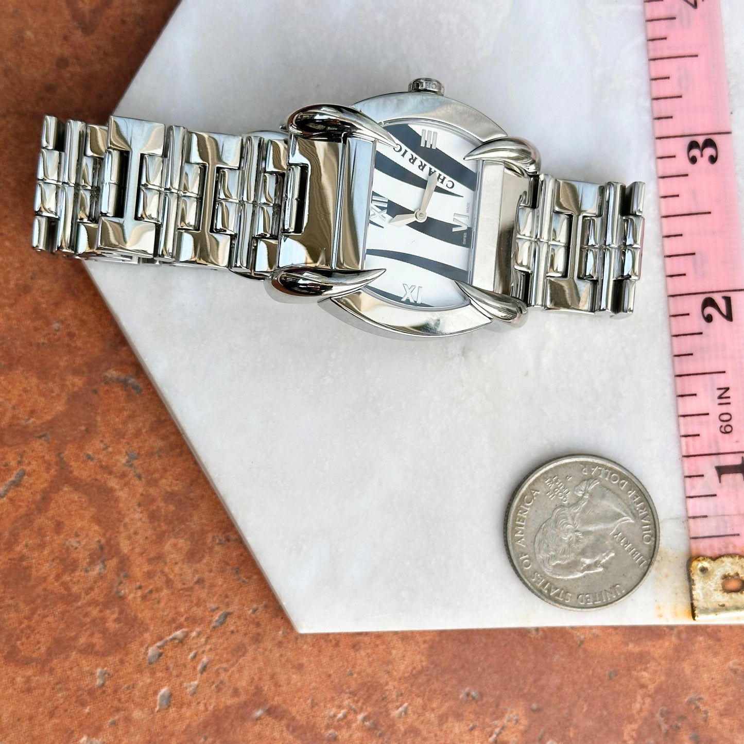 Phillipe Charriol Stainless Steel Kucha Watch Zebra Animal Print Dial