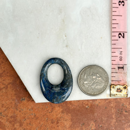Estate Oval Blue Lapis Door Knocker Earring Charms