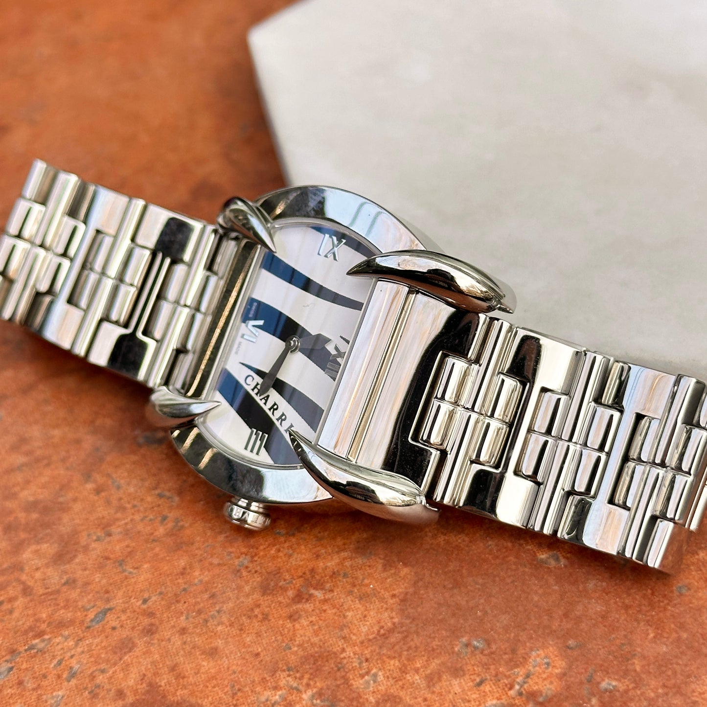 Phillipe Charriol Stainless Steel Kucha Watch Zebra Animal Print Dial