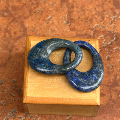 Estate Oval Blue Lapis Door Knocker Earring Charms