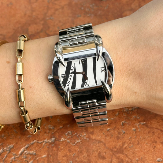 Phillipe Charriol Stainless Steel Kucha Watch Zebra Animal Print Dial