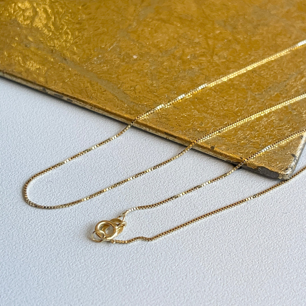 14KT Yellow Gold .50mm Box Chain Necklace