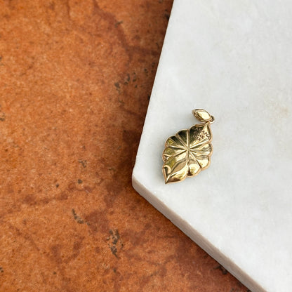 14KT Yellow Gold Unique Shape Turquoise + Round Diamond Kabana Pendant 054