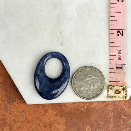 Estate Sodalite Oval Door Knocker Earring Charms