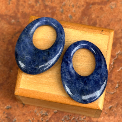Estate Sodalite Oval Door Knocker Earring Charms
