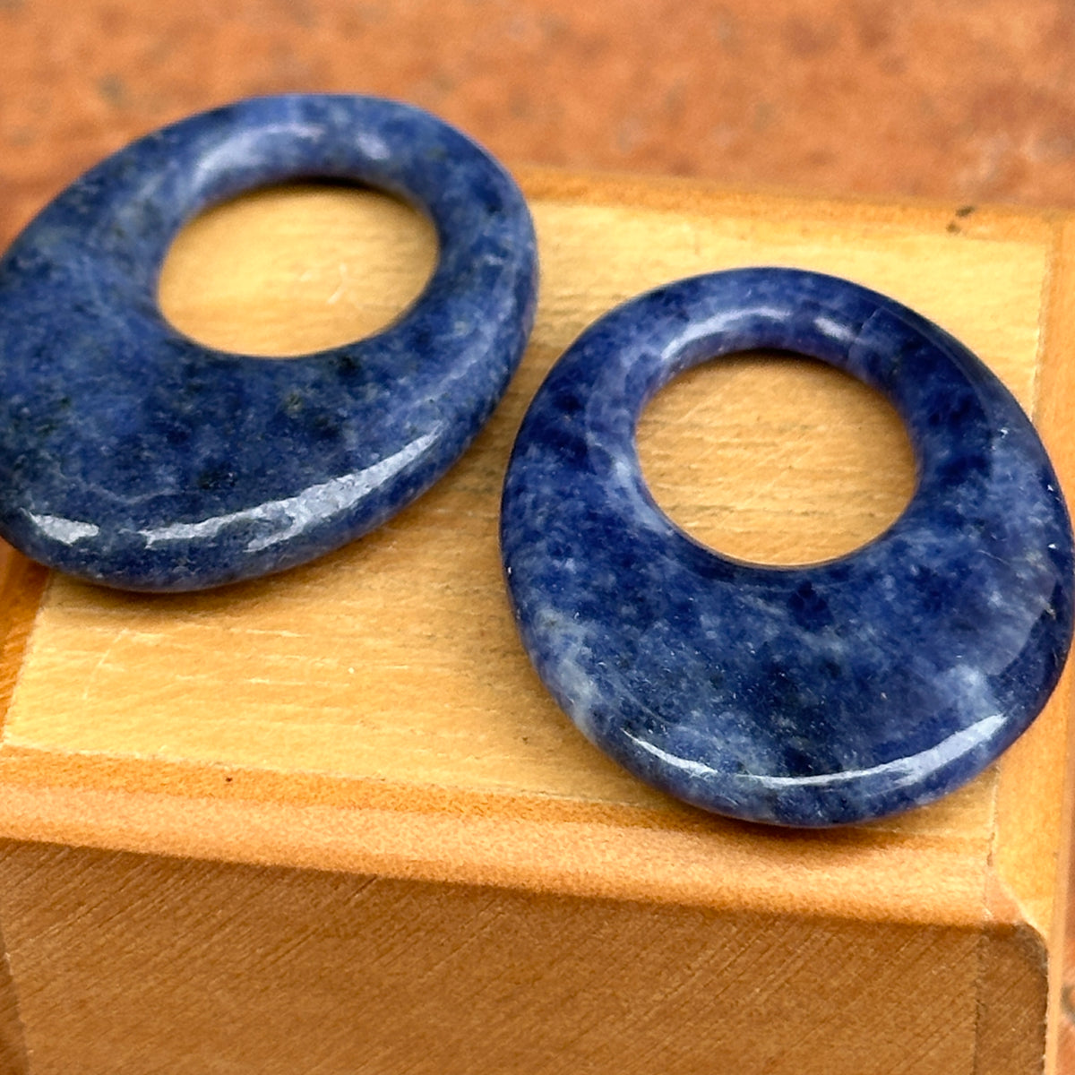 Estate Sodalite Oval Door Knocker Earring Charms