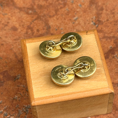 Estate Gold-Tone Painted Horse Cuff Links