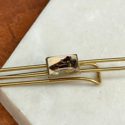 Estate Gold-Tone Painted Horse Tie Bar
