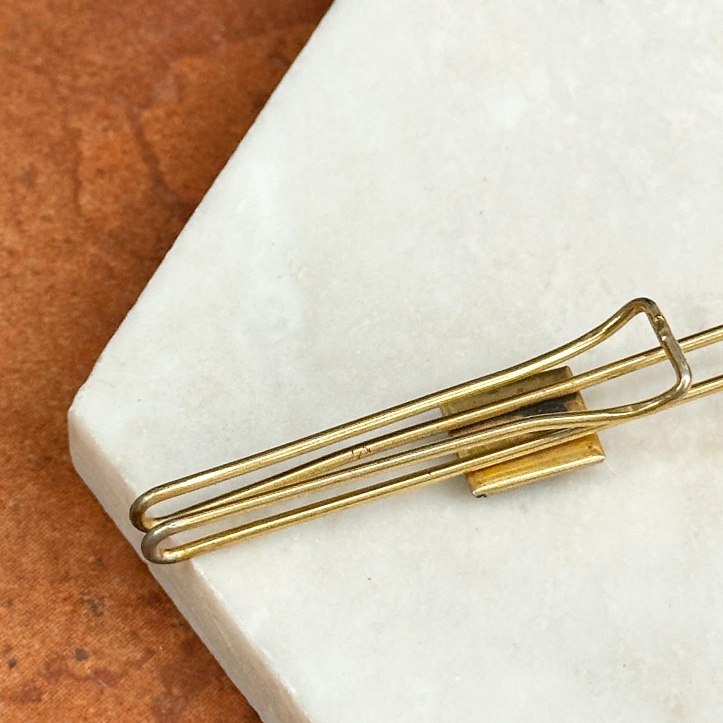Estate Gold-Tone Painted Horse Tie Bar