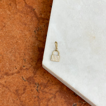 10KT Yellow Gold Shiny Mini Lock or Purse Charm Pendant