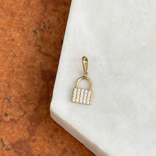 10KT Yellow Gold Shiny Mini Lock or Purse Charm Pendant