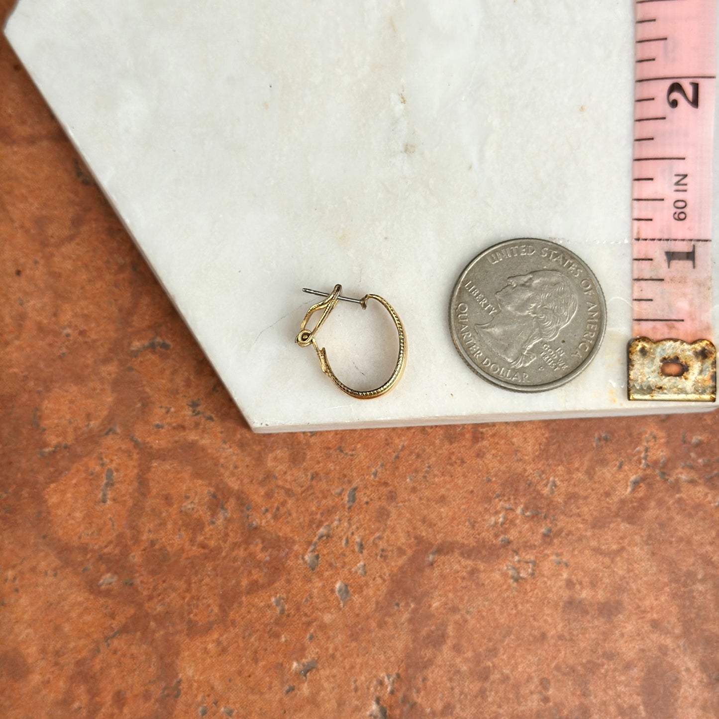Estate Gold-Plated Hoop Omega Back Earrings