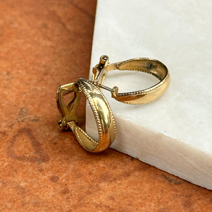 Estate Gold-Plated Hoop Omega Back Earrings