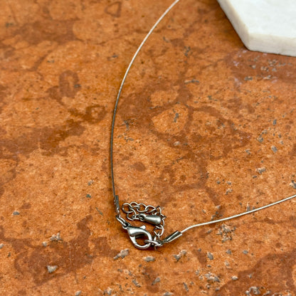 Estate Silver-Tone Abalone Horse Head Pendant Collar Necklace