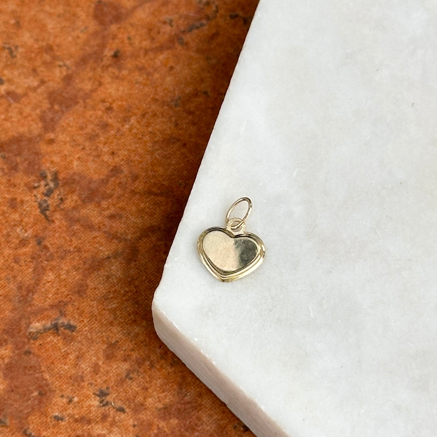 14KT Yellow Gold Mother of Pearl Heart Pendant Charm Small