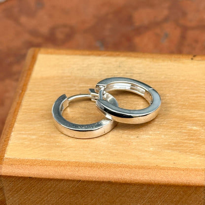 Sterling Silver High Hinged Huggie Hoop Earrings 16mm x 2.5mm