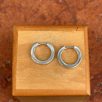 Sterling Silver High Hinged Huggie Hoop Earrings 16mm x 2.5mm