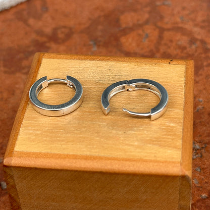 Sterling Silver High Hinged Huggie Hoop Earrings 16mm x 2.5mm