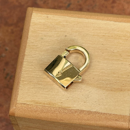 14KT Yellow Gold Hinged PadLock Pendant 17mm