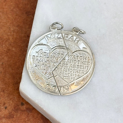 Sterling Silver Mizpah Coin Double Friendship Pendants