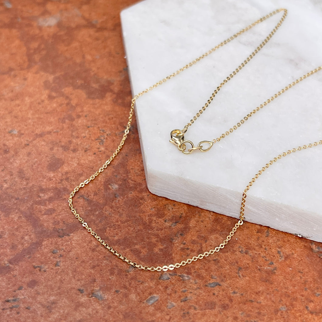 14KT Yellow Gold 1mm Flat Cable Chain Necklace
