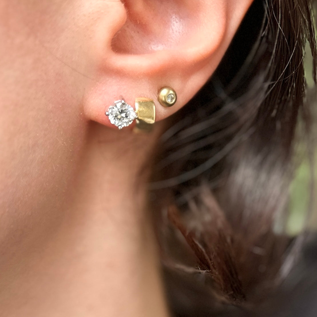 14KT White Gold Lab Grown Diamond Round 1.5 CT Stud Earrings Screwbacks