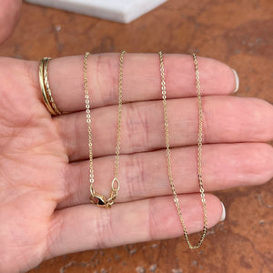14KT Yellow Gold 1mm Flat Cable Chain Necklace
