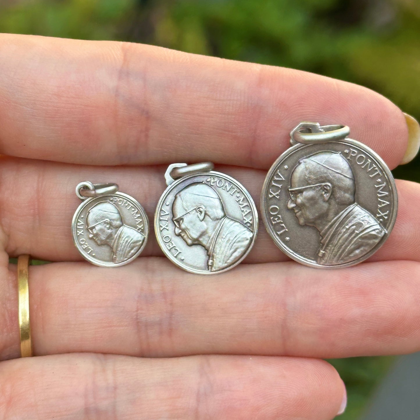 Sterling Silver Pope Leo XIV Round Medal Pendant