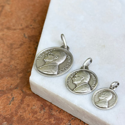 Sterling Silver Pope Leo XIV Round Medal Pendant