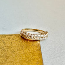 Load image into Gallery viewer, 14KT Yellow Gold Marquise Double Row Lab Diamond Anniversary Band Ring