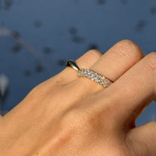 Load image into Gallery viewer, 14KT Yellow Gold Marquise Double Row Lab Diamond Anniversary Band Ring