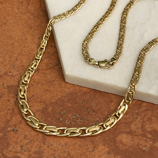 Estate 14KT Yellow Gold Weave Graduated Matte Collar Necklace