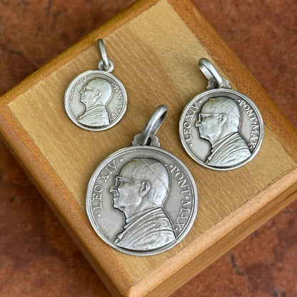 Sterling Silver Pope Leo XIV Round Medal Pendant