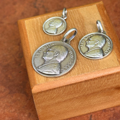 Sterling Silver Pope Leo XIV Round Medal Pendant