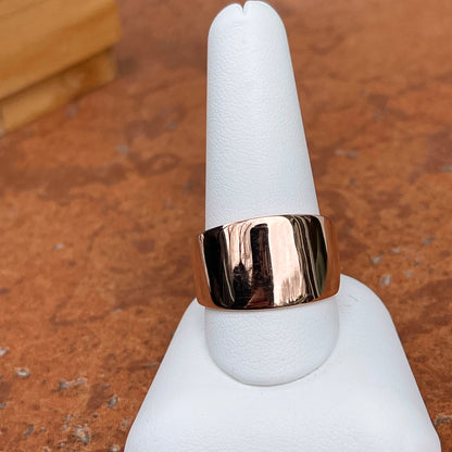 14KT Rose Gold 16mm Wide Polished Cigar Band Ring