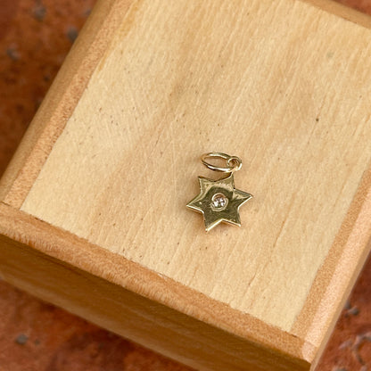 14KT Yellow Gold Diamond Star of David Mini Pendant Charm