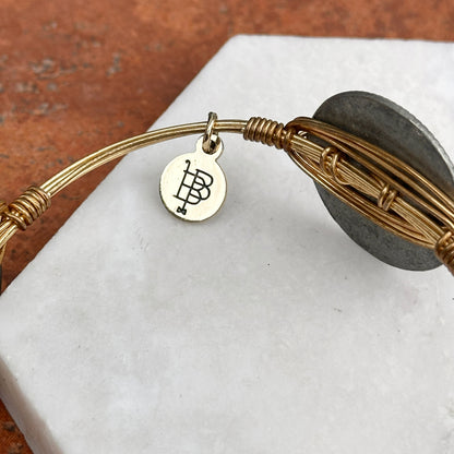 Estate Bourbon & Bowties Yellow Plated Copper Wire Bracelet + Silver Tone Horse Links