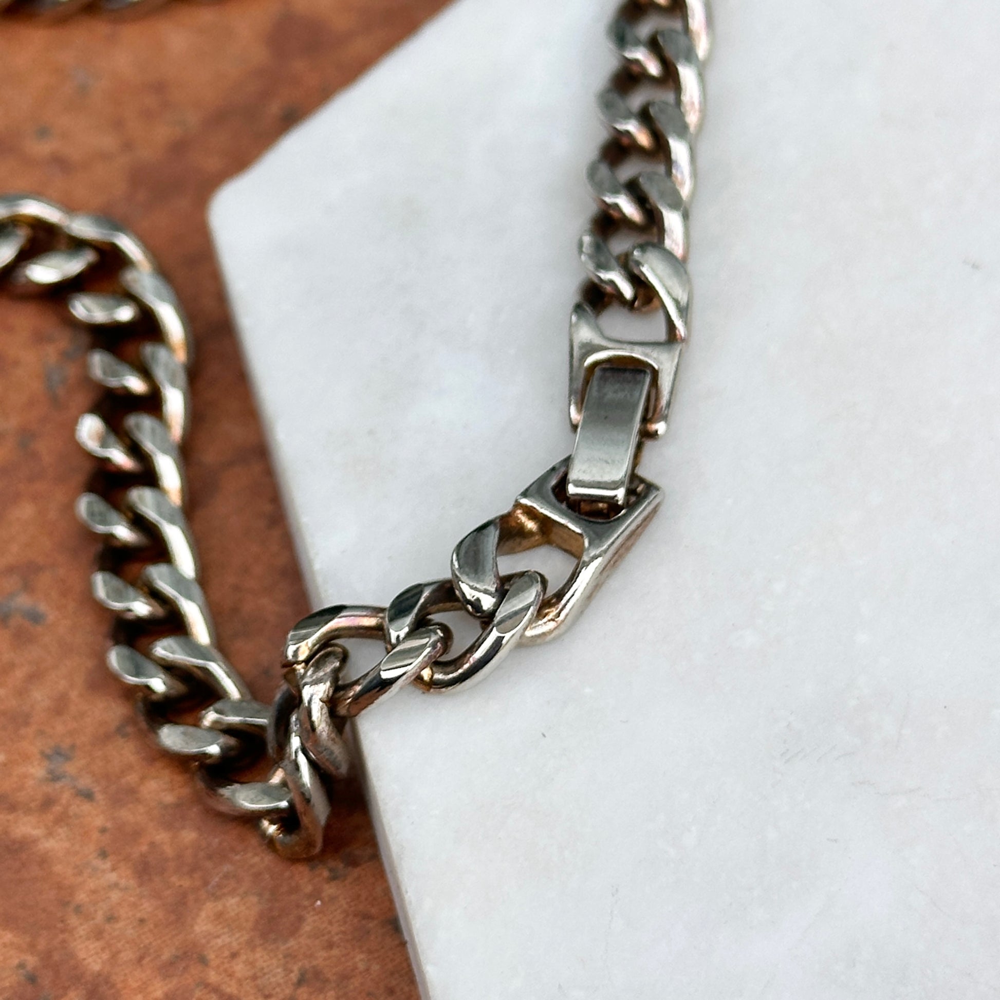 Estate Silver/ Yellow-Tone Replica Roman Coin Chain Necklace - LSJ