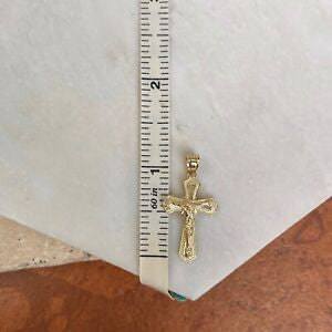 10KT Yellow Gold Detailed Crucifix Cross Pendant Charm