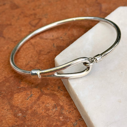 Estate Sterling Silver Hook Slip-On Bangle Bracelet