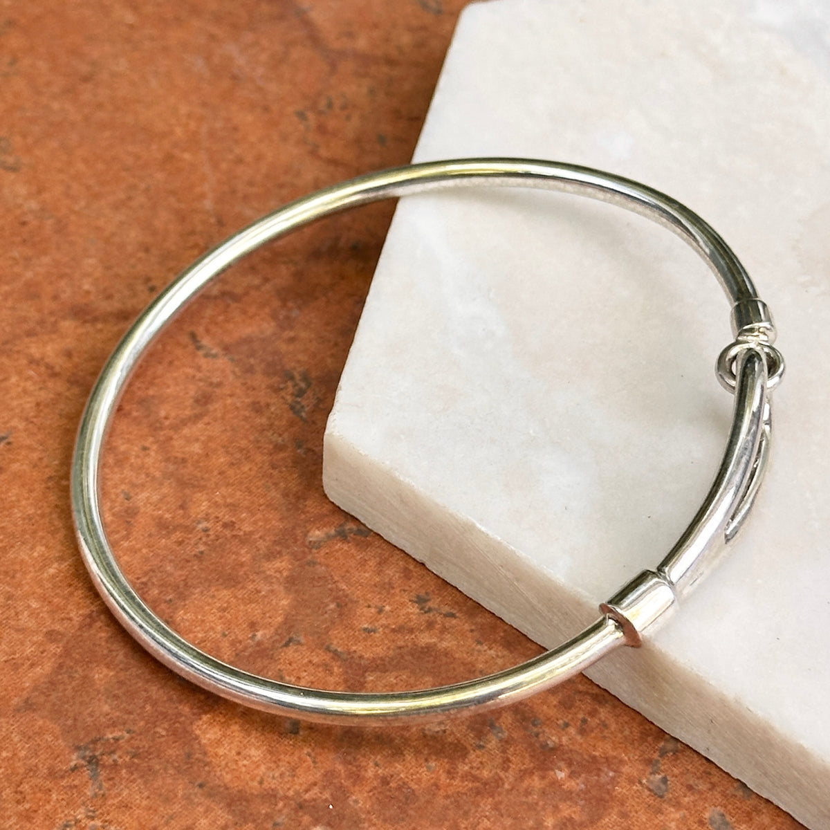 Estate Sterling Silver Hook Slip-On Bangle Bracelet