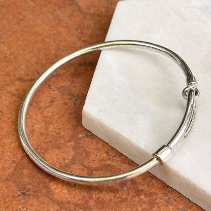 Estate Sterling Silver Hook Slip-On Bangle Bracelet