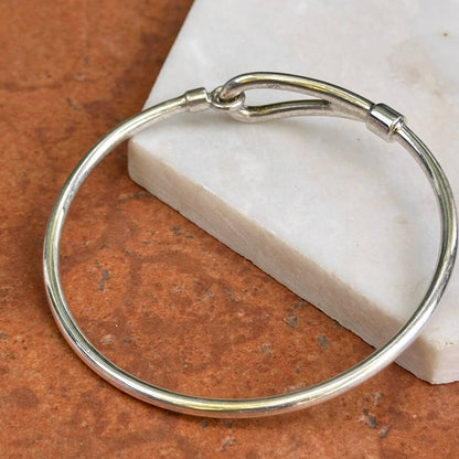 Estate Sterling Silver Hook Slip-On Bangle Bracelet